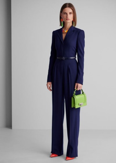 Jumpsuits Ralph Lauren Mujer Azul Marino - Carney Wool Crepe - UQLVZ0134